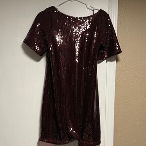 Abercrombie & Fitch Maroon Sequin Dress